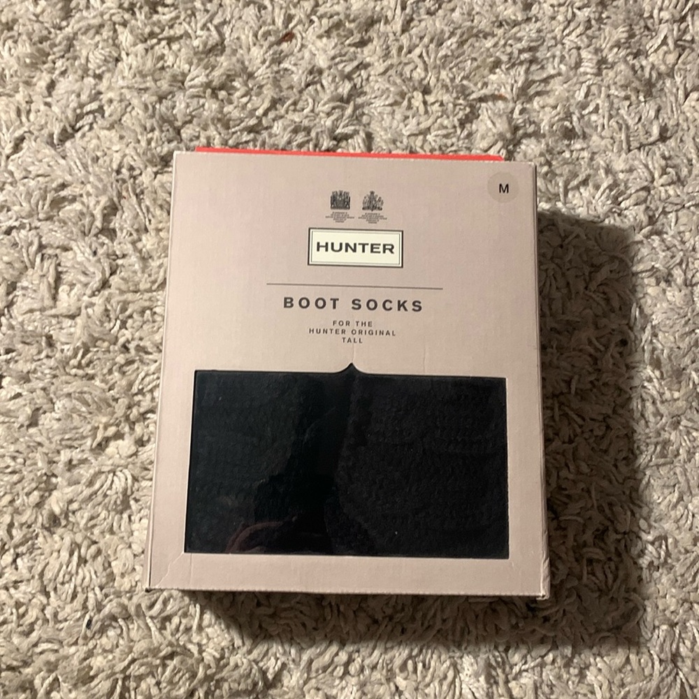 Hunter Nib Black Boot Socks Size Medium - image 1
